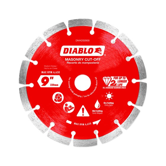 9" Diamond Segmented Masonry Cut-Off Blade
