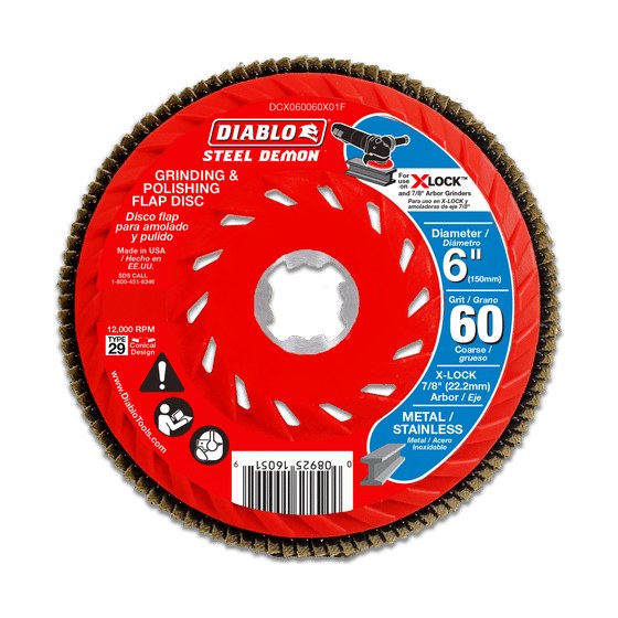 6" 60-Grit X-LOCK Steel Demon™ Flap Disc for Metal