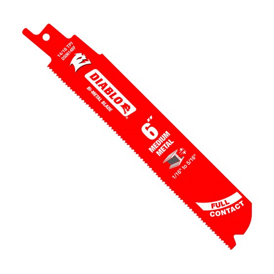 6" 14/18TPI Bi-Metal Reciprocating Blades for Medium Metal (25-pk)