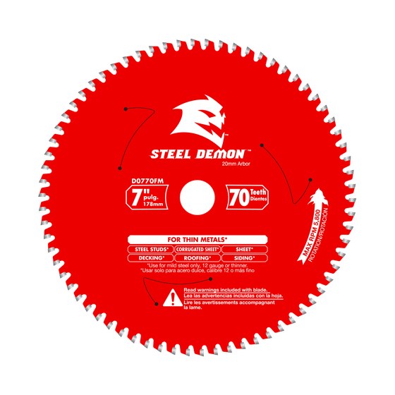 7" x 70-Teeth Steel Demon™ Saw Blade for Thin Metal