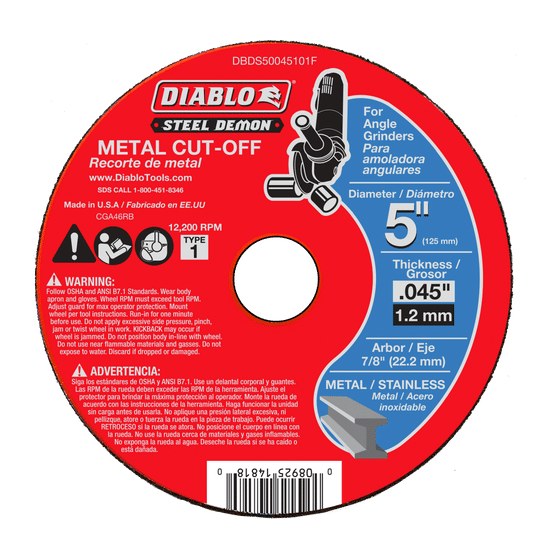 5" Type 1 Steel Demon™ Metal Cut-Off Disc