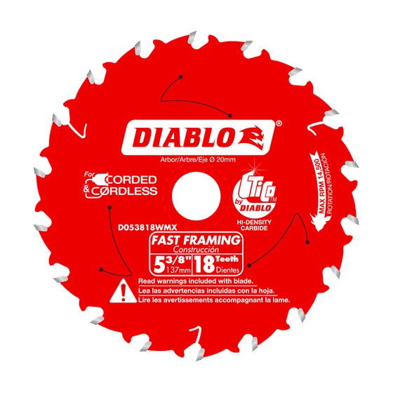5-3/8" x 18-Teeth Fast Framing Saw Blade for Wood