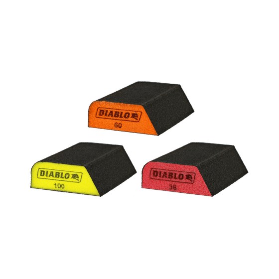 Assorted Grit 3-in-1 Sanding Sponges (3-pc)