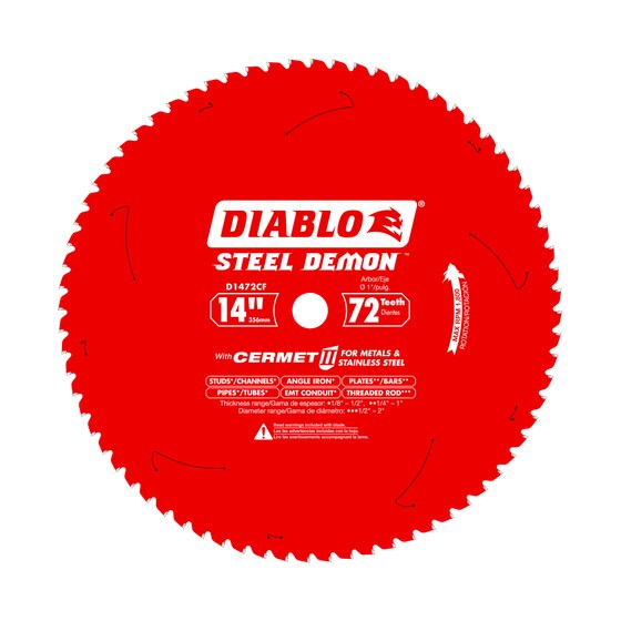 14" x 72-Teeth Steel Demon™ Cermet II Saw Blade for Medium Metal