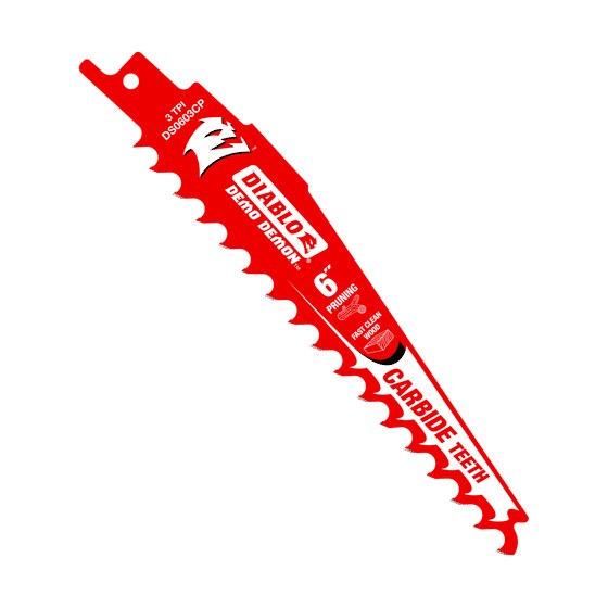 6" 3 TPI Demo Demon™ Carbide Teeth Reciprocating Saw Blade for Clean Wood and Pruning