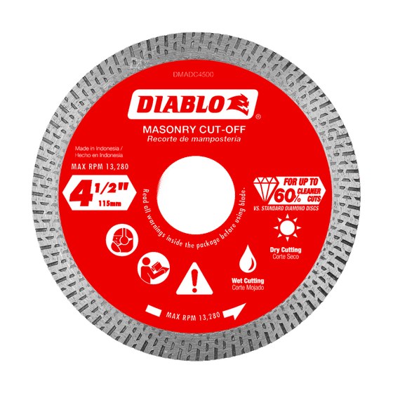 4-1/2" Diamond Continuous Rim Masonry Cut-Off Disc
