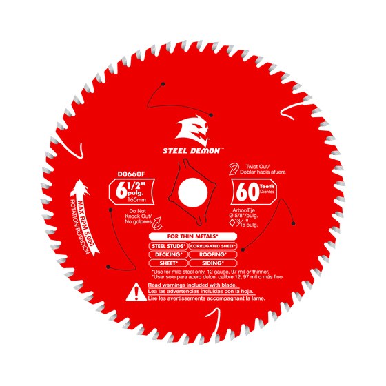 6-1/2" x 60-Teeth Steel Demon™ Saw Blade for Thin Metal