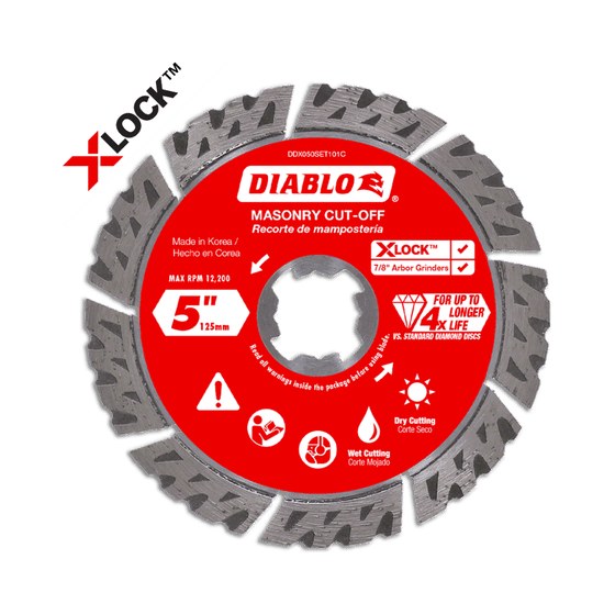 5" X-LOCK Diamond Segmented Turbo Masonry Cut-Off Disc