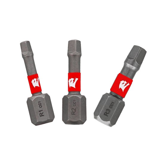 1" Assorted Square Drive Bits (3-pc)