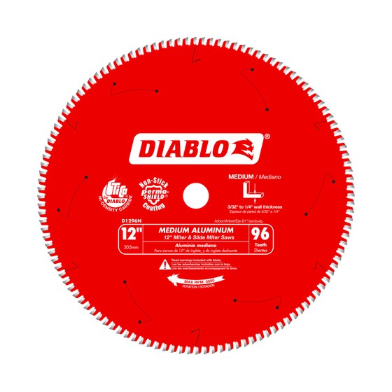 12" x 96-Teeth Saw Blade for Medium Aluminum