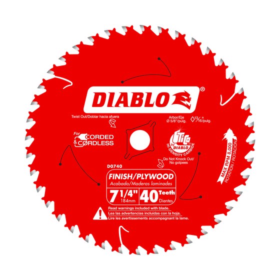 7-1/4" x 40-Teeth Finish Saw Blade for Wood