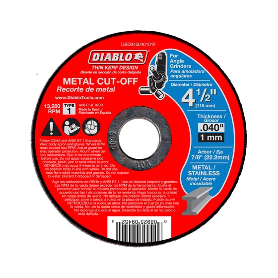 4-1/2" Thin Kerf Metal Cut-Off Discs (15-pk)