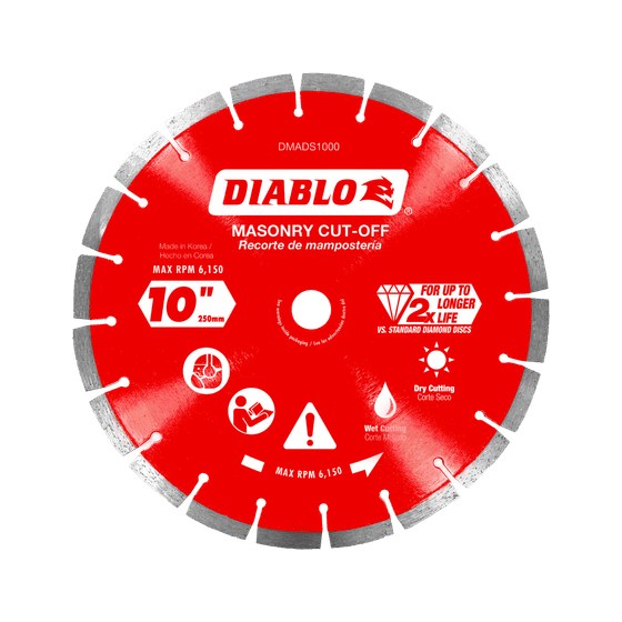 10" Diamond Segmented Masonry Cut-Off Disc