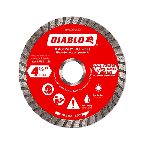 4-1/2" Diamond Turbo Masonry Cut-Off Disc