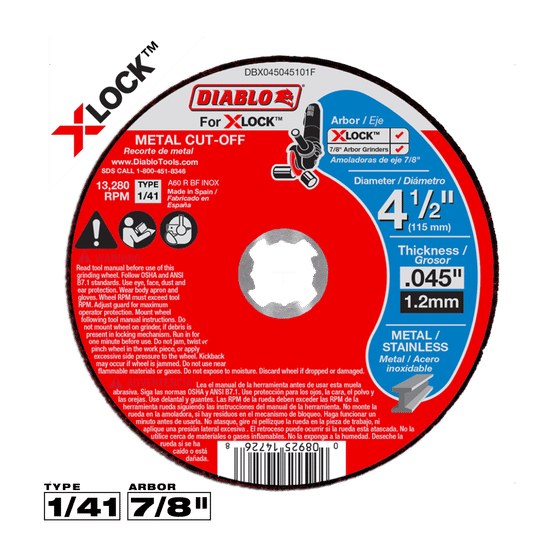 4-1/2" X-LOCK Metal Cut-Off Disc
