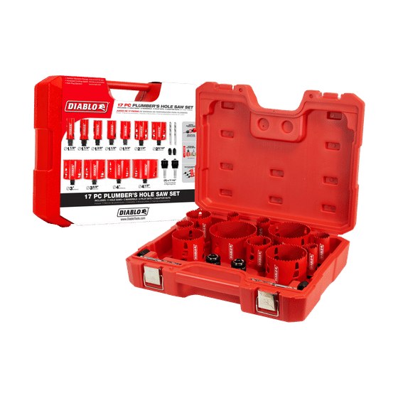 17 pc Bi-Metal Hole Saw Set for Plumbers