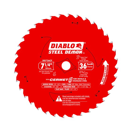 7-1/4" x 36-Teeth Steel Demon™ Cermet II Saw Blade for Thick Metal