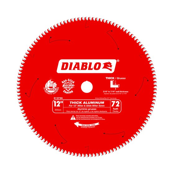 12" x 72-Teeth Saw Blade for Thick Aluminum