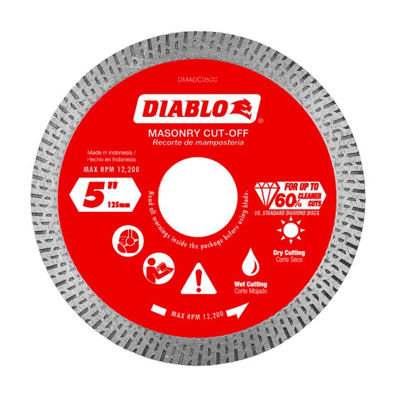 5" Diamond Continuous Rim Masonry Cut-Off Disc