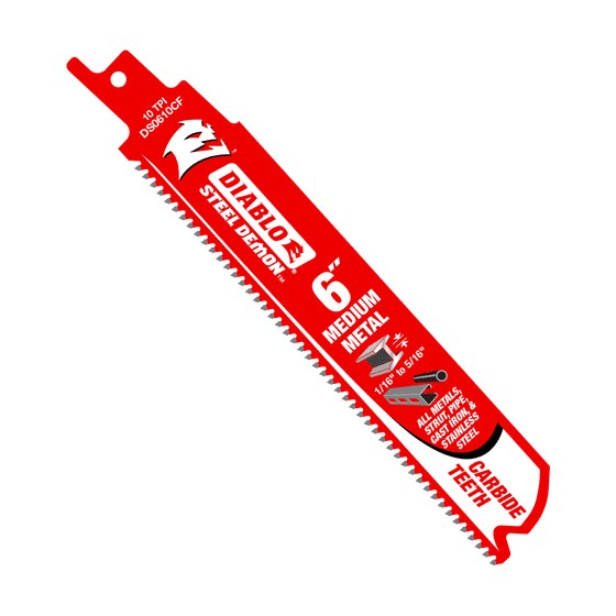 6" 10 TPI Steel Demon™ Carbide Teeth Reciprocating Saw Blades for Medium Metal (3-pk)