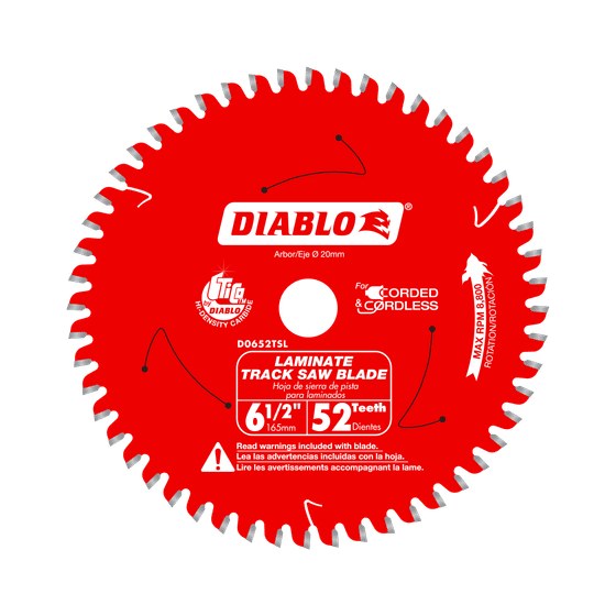 6-1/2" 52-Teeth Track Saw Blade for Laminate