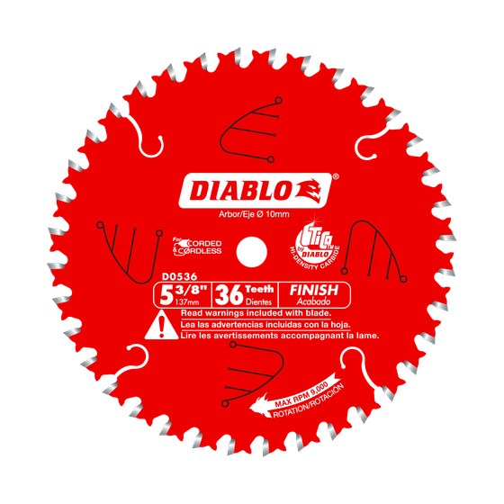 5-3/8" x 36-Teeth Finish Trim Saw Blade for Wood