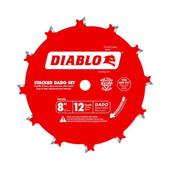 8" x 12-Teeth Carbide Stacked Dado Saw Blade Set