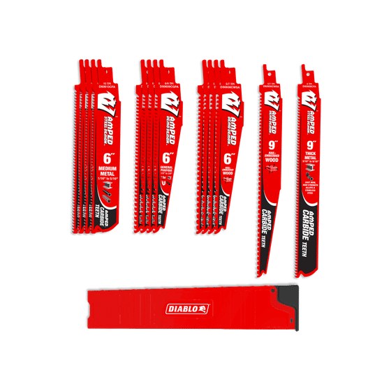 AMPED™ Demo Demon™ & Steel Demon™ Carbide Teeth Reciprocating Blade Set(14-pc )