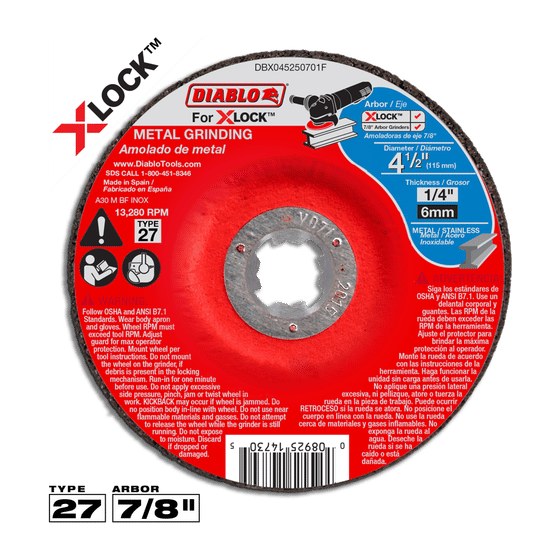4-1/2" Type 27 X-LOCK Metal Grinding Disc