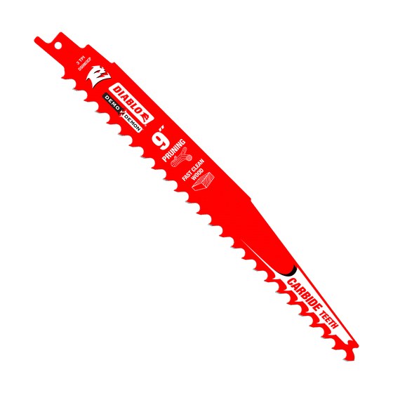 9" 3TPI Demo Demon™ Carbide Teeth Reciprocating Saw Blade for Pruning and Clean Wood