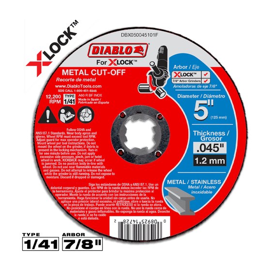 5" X-LOCK Thin Kerf Metal Cut-Off Disc