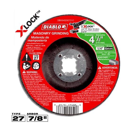 4-1/2" Type 27 X-LOCK Masonry Grinding Disc