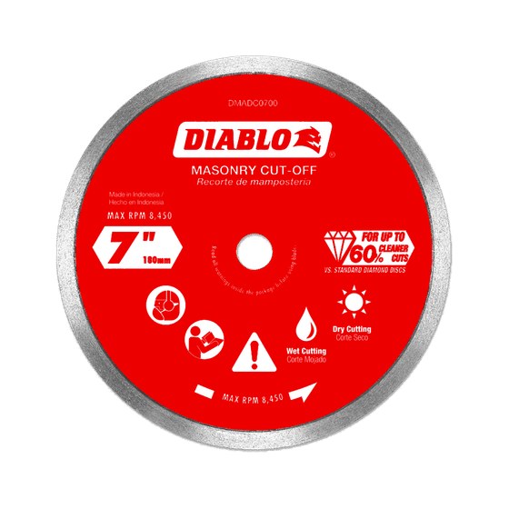 7" Diamond Continuous Rim Masonry Cut-Off Disc