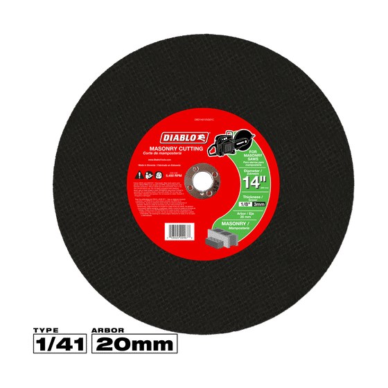14" x 1/8" x 20mm High Speed Masonry Cut-Off Disc