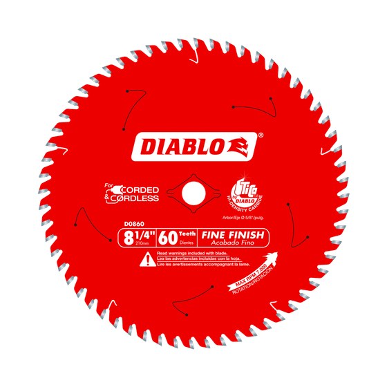8-1/4" x 60-Teeth Fine Finish Saw Blade for Wood