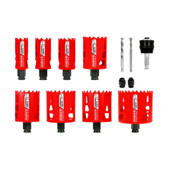 13 pc Carbide Teeth Hole Saw Set for Plumbers