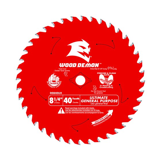 8-1/4" x 40-Teeth Wood Demon™ Ultimate General Purpose Carbide Saw Blade for Wood
