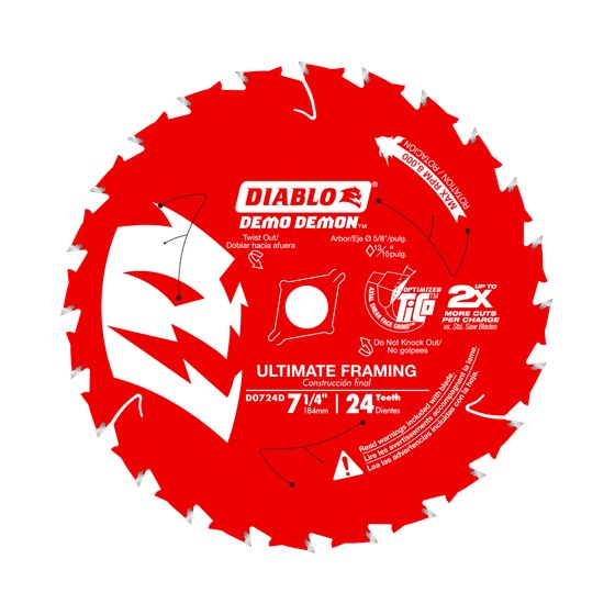 7-1/4" 24-Teeth Demo Demon™ Ultimate Framing Saw Blade for Wood