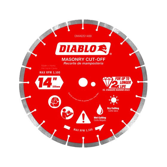14" Diamond Segmented Masonry Cut-Off Blade