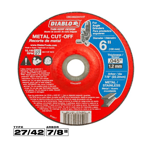 6" Type 27 Metal Cut-Off Disc