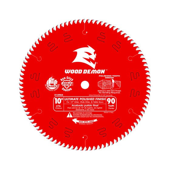 10" x 90-Teeth Wood Demon™ Ultimate Polished Finish Saw Blade for Wood