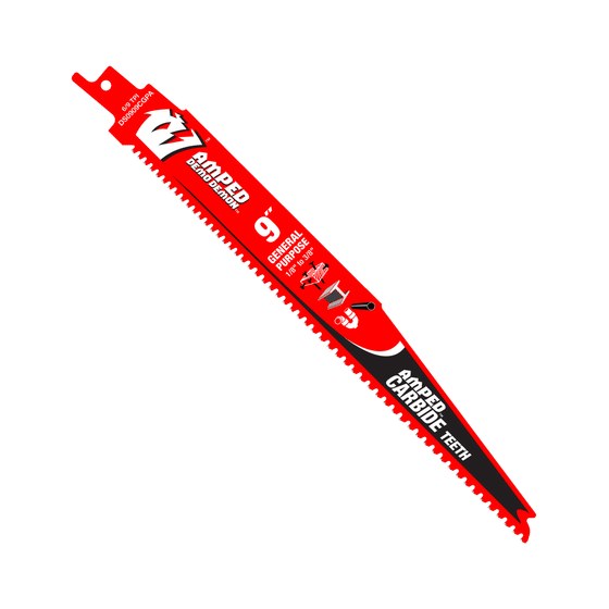 9" 6/9TPI AMPED™ Demo Demon™ Carbide Teeth Reciprocating Saw Blade for General Purpose Cuts