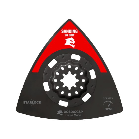 3-1/2" 20-Grit Starlock Carbide Grit Oscillating Sanding Plate