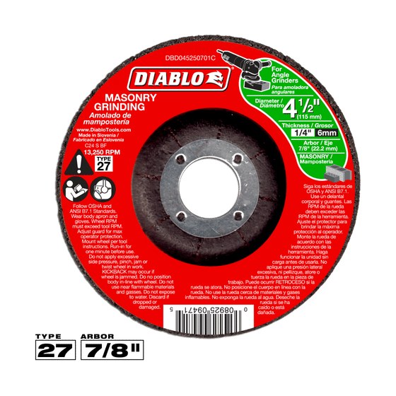 4-1/2" Type 27 Masonry Grinding Disc