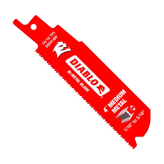 4" 14/18TPI Bi-Metal Reciprocating Saw Blades for Medium Metal (2-pk)