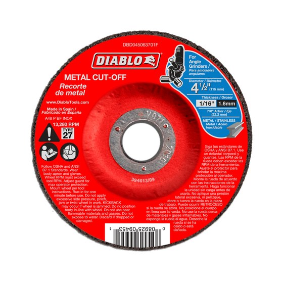 4-1/2" Type 27 Metal Cut-Off Discs (10-pk)